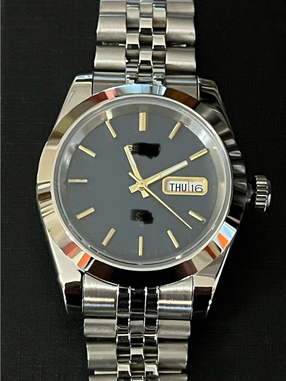Watch circa. 1990s blue sun burst dial